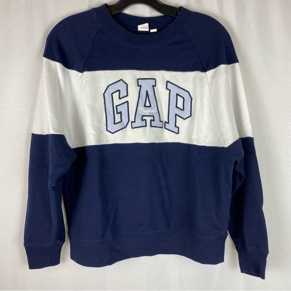Original GAP Blue Color Block Sweatshirt - Picture 1 of 5